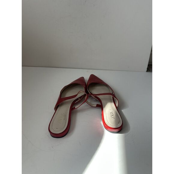 Zara Pointed Toe Red Flats - Picture 3 of 5